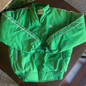 Vintage Green Pioneer Seed Quilted Bomber-Style Jacket Size L
